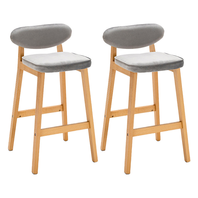 Contemporary Bar-stool Square Counter Bar Stool with Wooden Legs for Kitchen