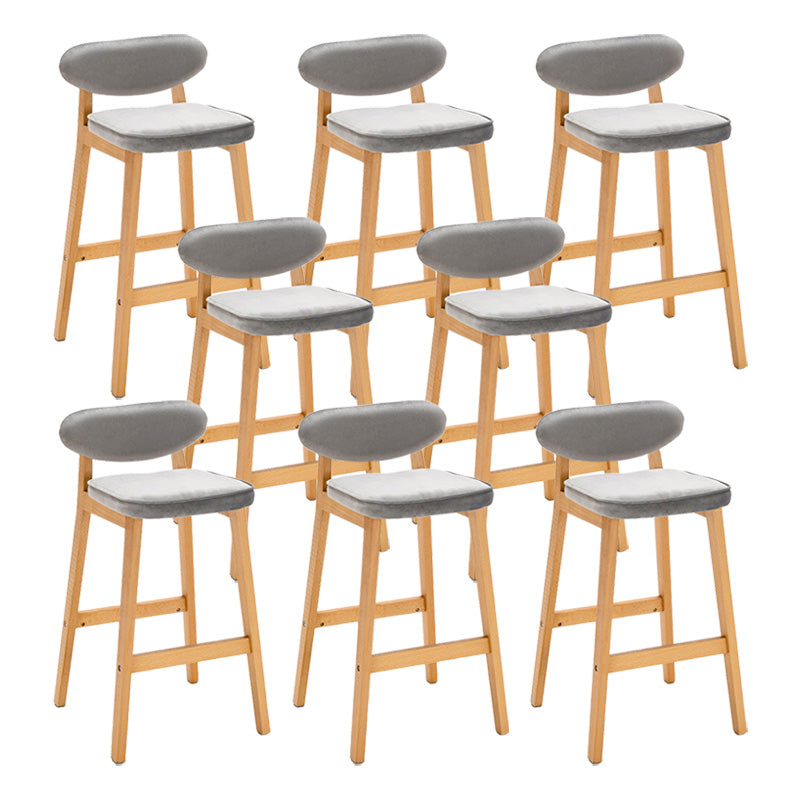 Contemporary Bar-stool Square Counter Bar Stool with Wooden Legs for Kitchen