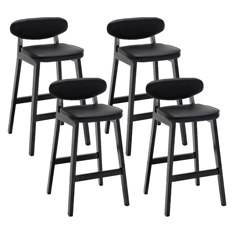 Contemporary Bar-stool Square Counter Bar Stool with Wooden Legs for Kitchen