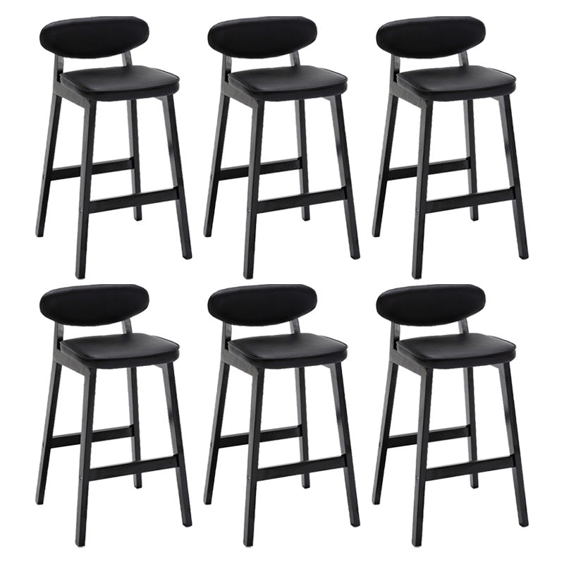 Contemporary Bar-stool Square Counter Bar Stool with Wooden Legs for Kitchen