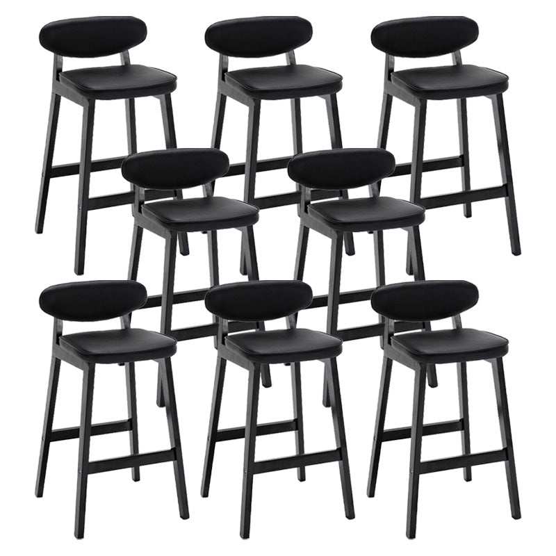 Contemporary Bar-stool Square Counter Bar Stool with Wooden Legs for Kitchen