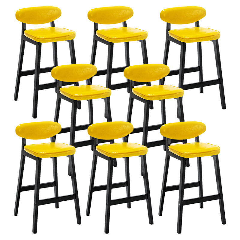 Contemporary Bar-stool Square Counter Bar Stool with Wooden Legs for Kitchen