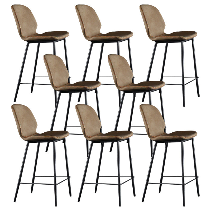 Scandinavian Matte Finish Leather Barstool Footrest Living Room Stool