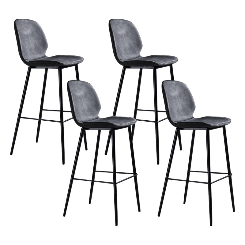 Scandinavian Matte Finish Leather Barstool Footrest Living Room Stool