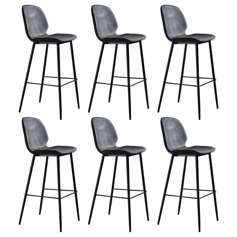 Scandinavian Matte Finish Leather Barstool Footrest Living Room Stool