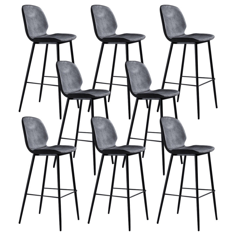 Scandinavian Matte Finish Leather Barstool Footrest Living Room Stool