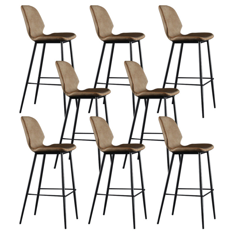 Scandinavian Matte Finish Leather Barstool Footrest Living Room Stool