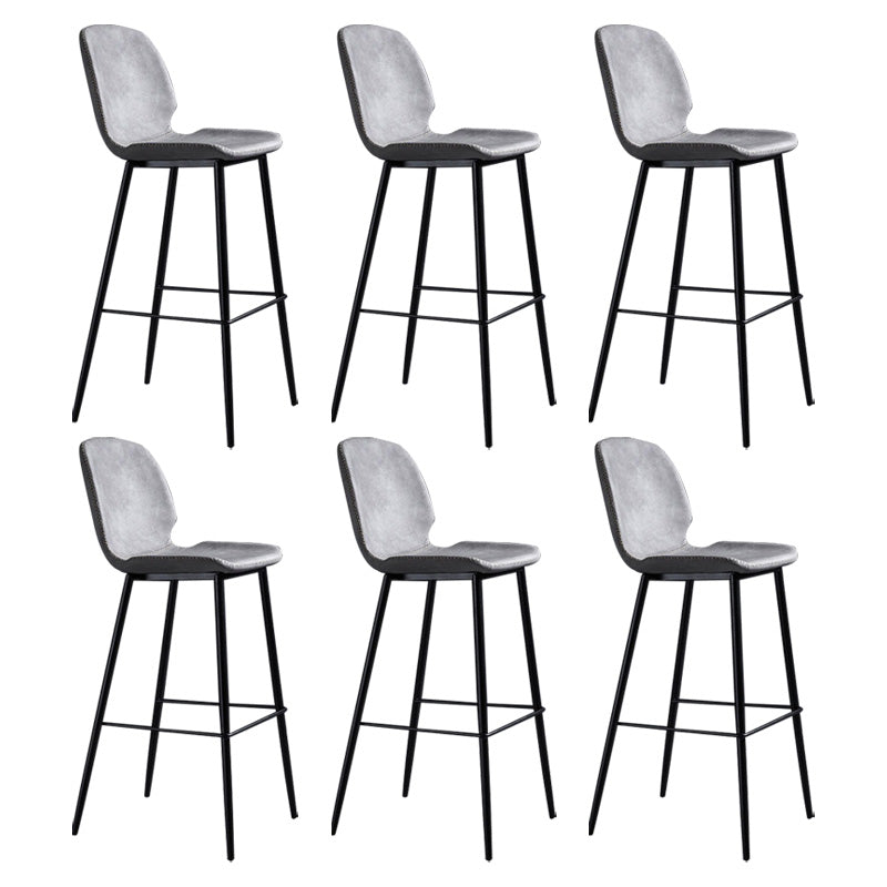Scandinavian Matte Finish Leather Barstool Footrest Living Room Stool