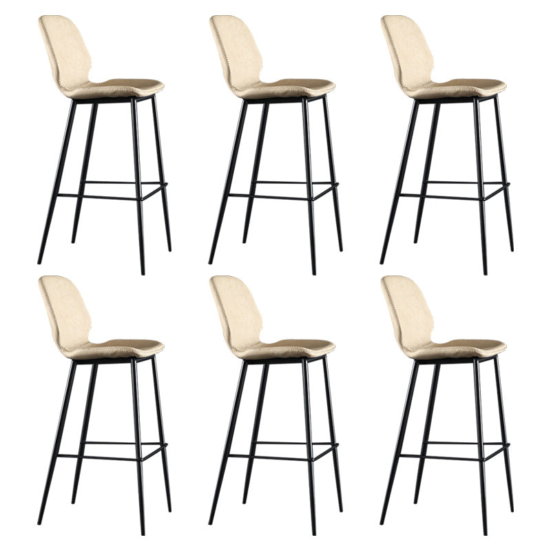 Scandinavian Matte Finish Leather Barstool Footrest Living Room Stool