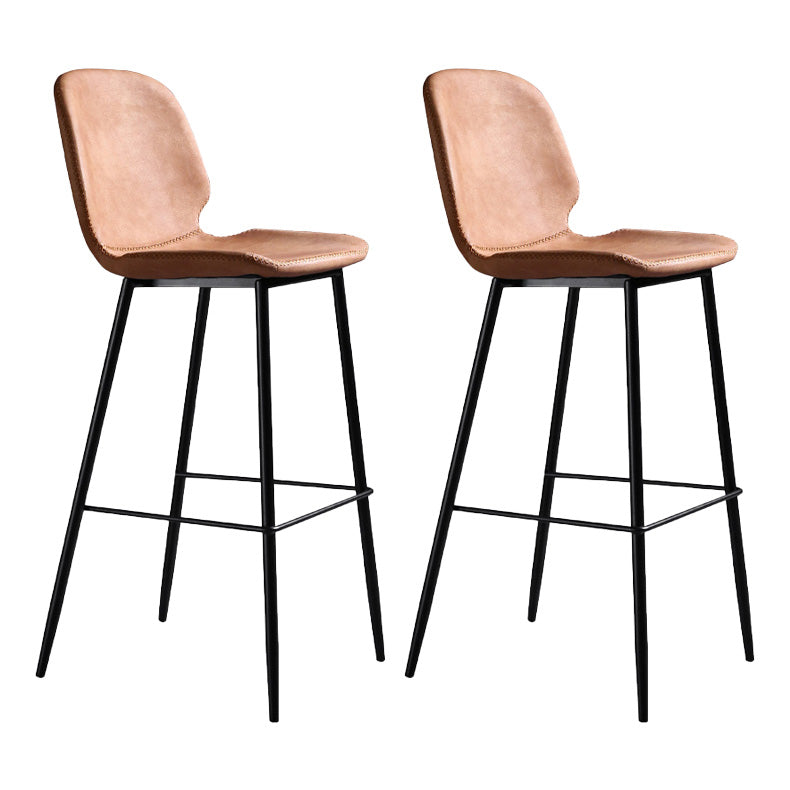 Scandinavian Matte Finish Leather Barstool Footrest Living Room Stool