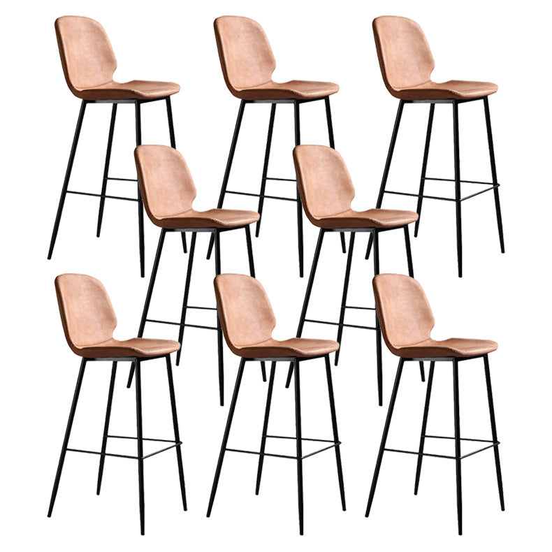 Scandinavian Matte Finish Leather Barstool Footrest Living Room Stool