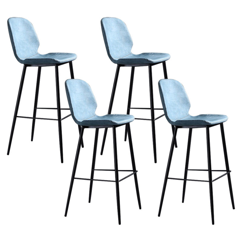 Scandinavian Matte Finish Leather Barstool Footrest Living Room Stool