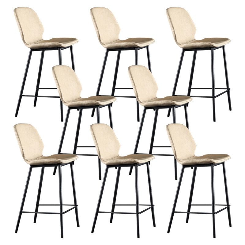Scandinavian Matte Finish Leather Barstool Footrest Living Room Stool