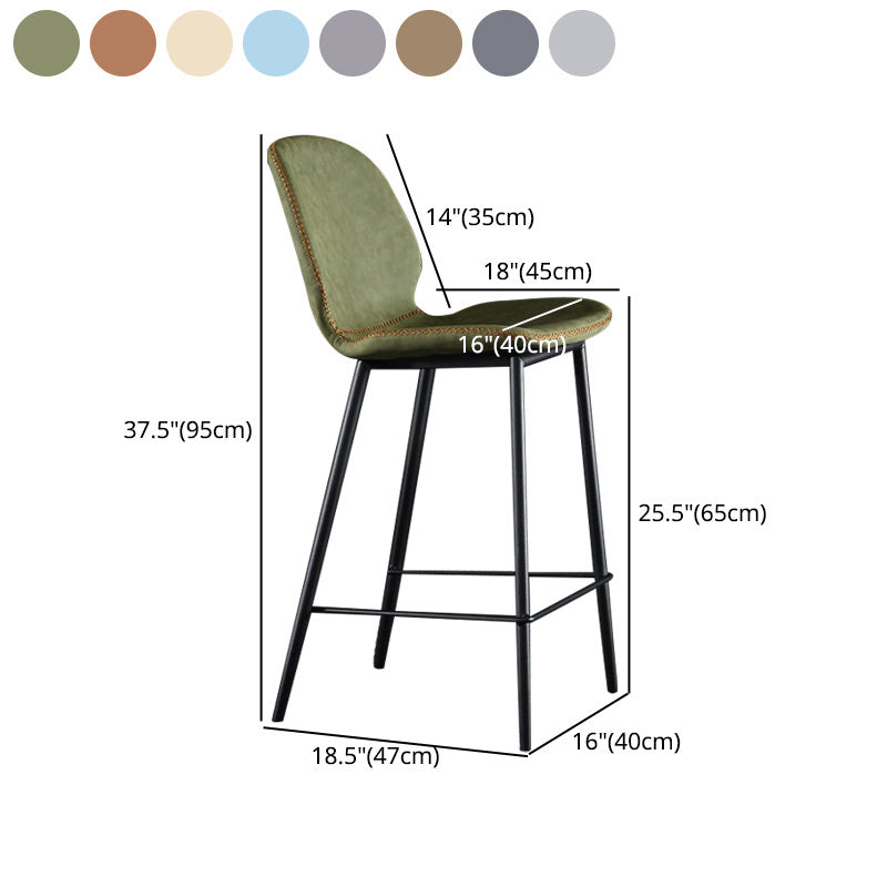 Scandinavian Matte Finish Leather Barstool Footrest Living Room Stool