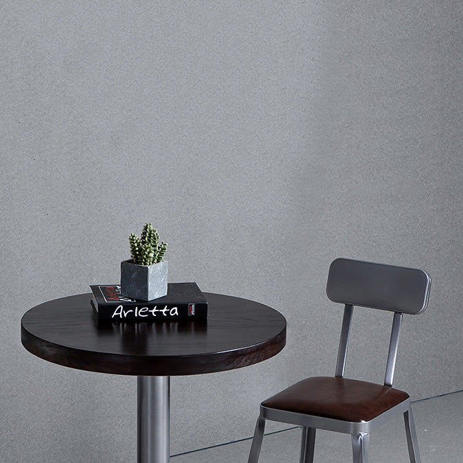 Industrial Coffee Shop Footrest Stools Silver Iron Bar Stool