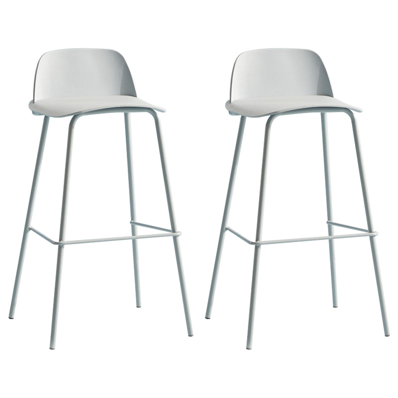 Scandinavian Living Room Low Back Stool Matte Finish Plastic Barstool