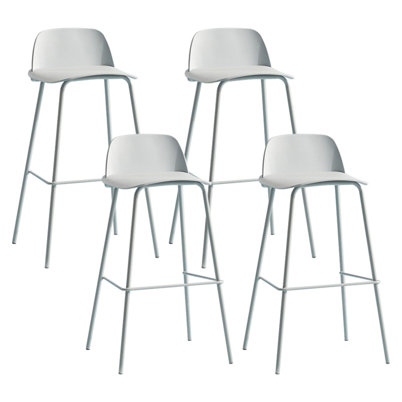 Scandinavian Living Room Low Back Stool Matte Finish Plastic Barstool