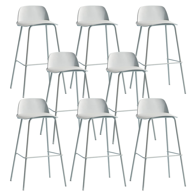 Scandinavian Living Room Low Back Stool Matte Finish Plastic Barstool
