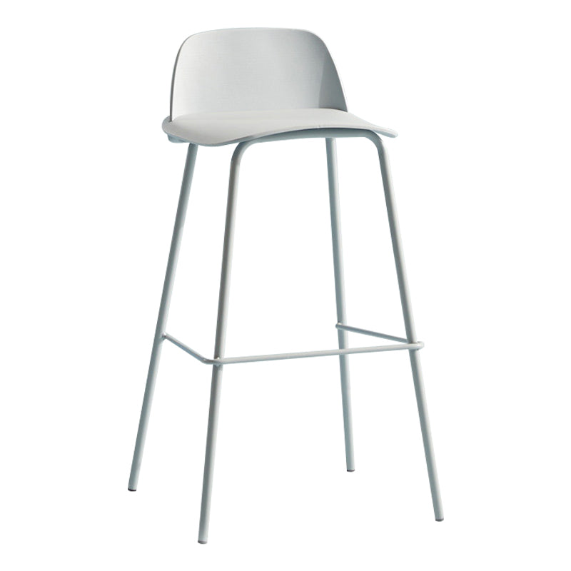 Scandinavian Living Room Low Back Stool Matte Finish Plastic Barstool