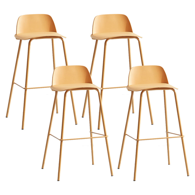 Scandinavian Living Room Low Back Stool Matte Finish Plastic Barstool