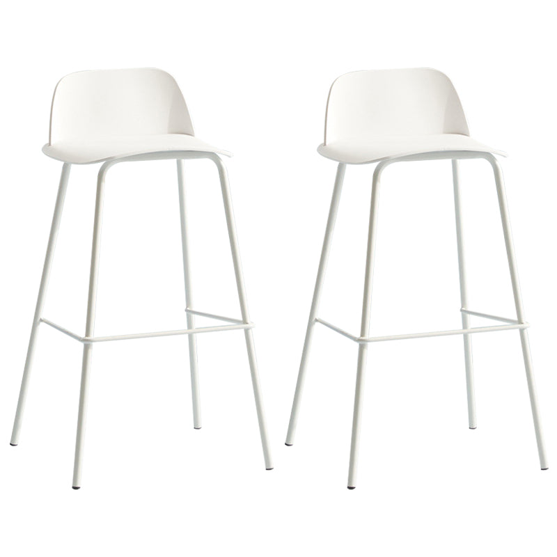 Scandinavian Living Room Low Back Stool Matte Finish Plastic Barstool