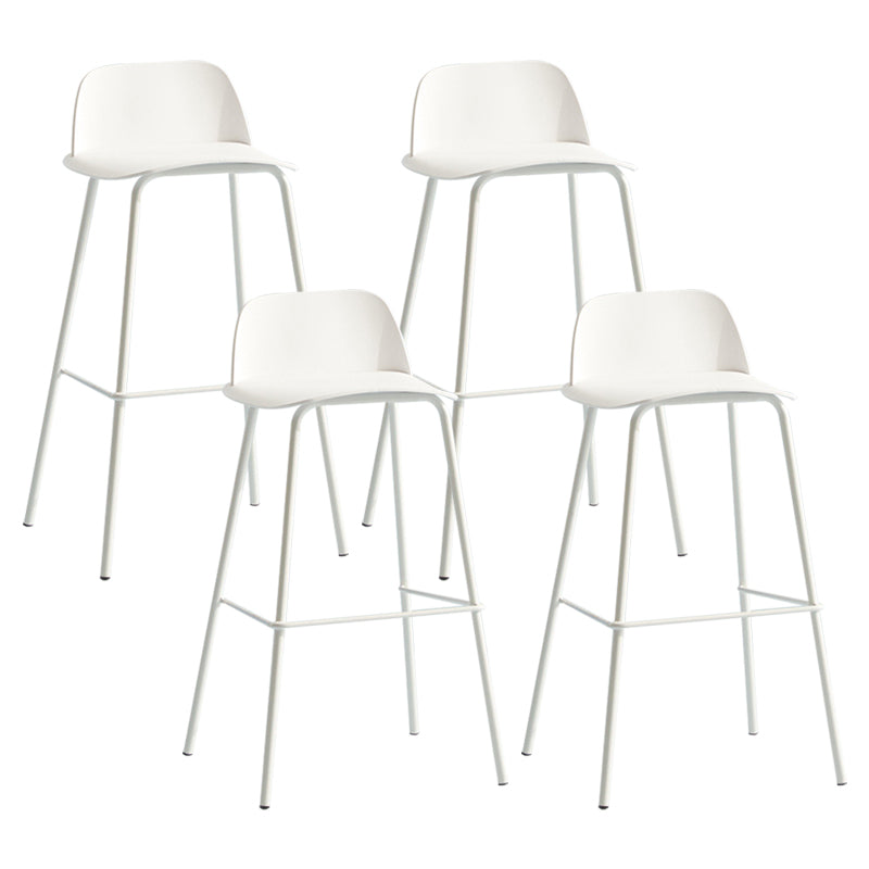 Scandinavian Living Room Low Back Stool Matte Finish Plastic Barstool