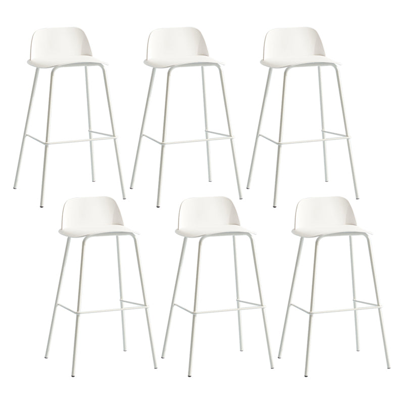 Scandinavian Living Room Low Back Stool Matte Finish Plastic Barstool