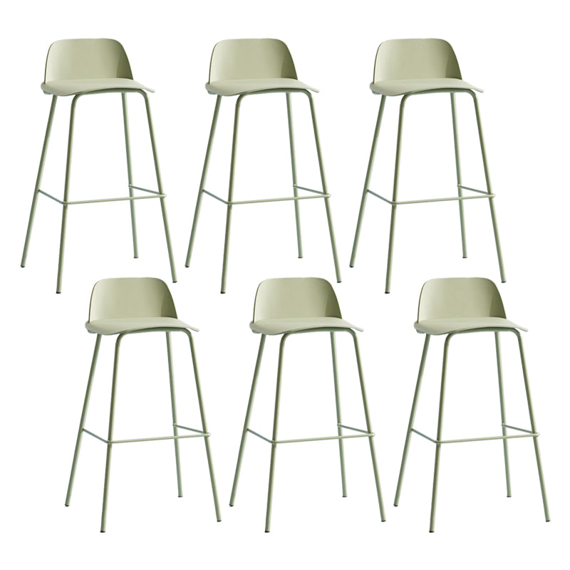 Scandinavian Living Room Low Back Stool Matte Finish Plastic Barstool