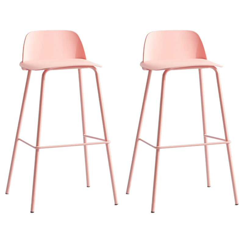 Scandinavian Living Room Low Back Stool Matte Finish Plastic Barstool
