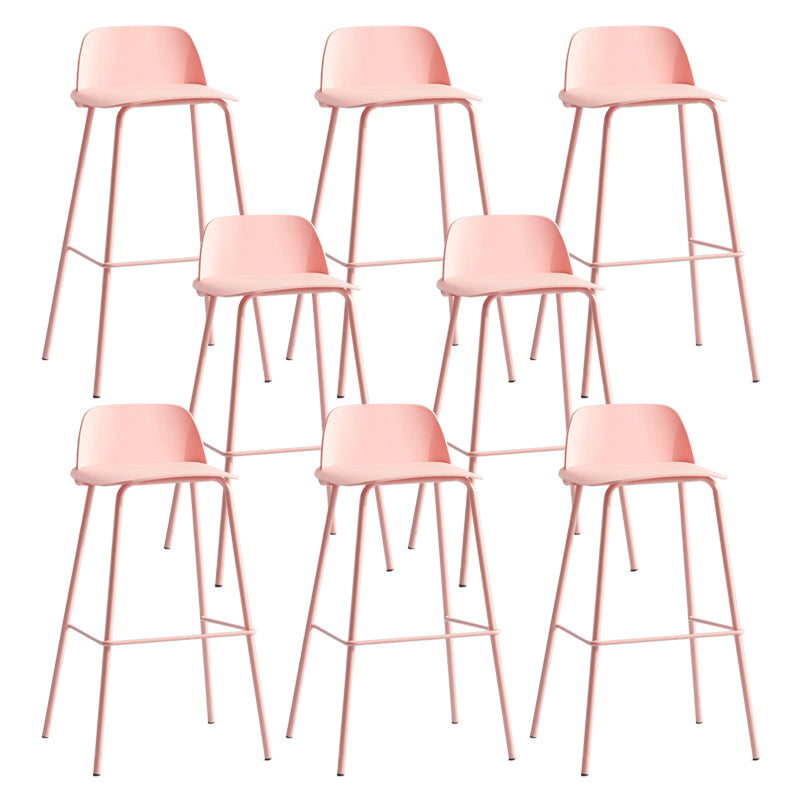 Scandinavian Living Room Low Back Stool Matte Finish Plastic Barstool