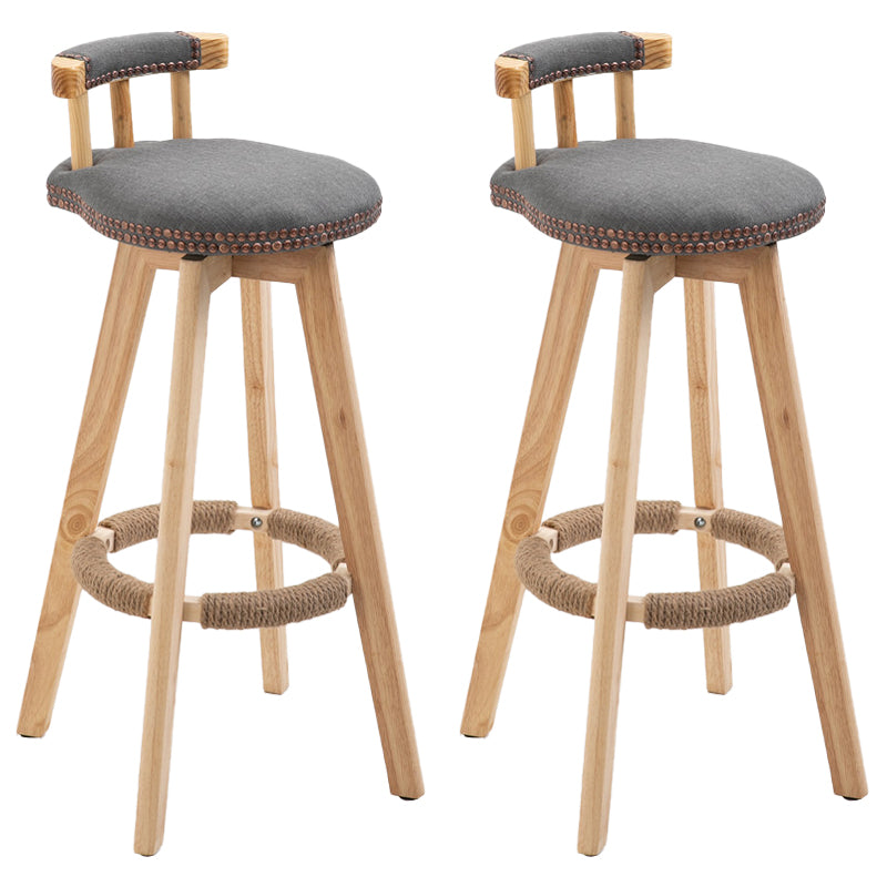 Modern Rubberwood Restaurant Stool Matte Finish Upholstered Bar Stools