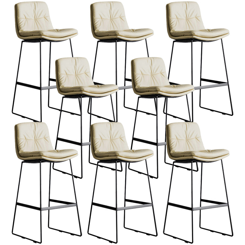 Scandinavian Low Back Home Stool Matte Finish Upholstered Bar Stools