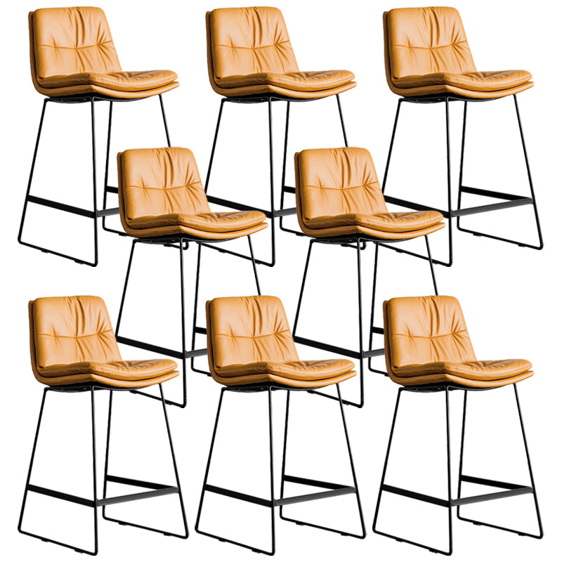 Scandinavian Low Back Home Stool Matte Finish Upholstered Bar Stools