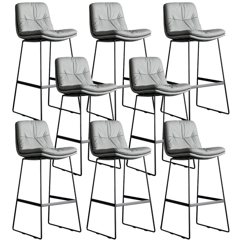 Scandinavian Low Back Home Stool Matte Finish Upholstered Bar Stools