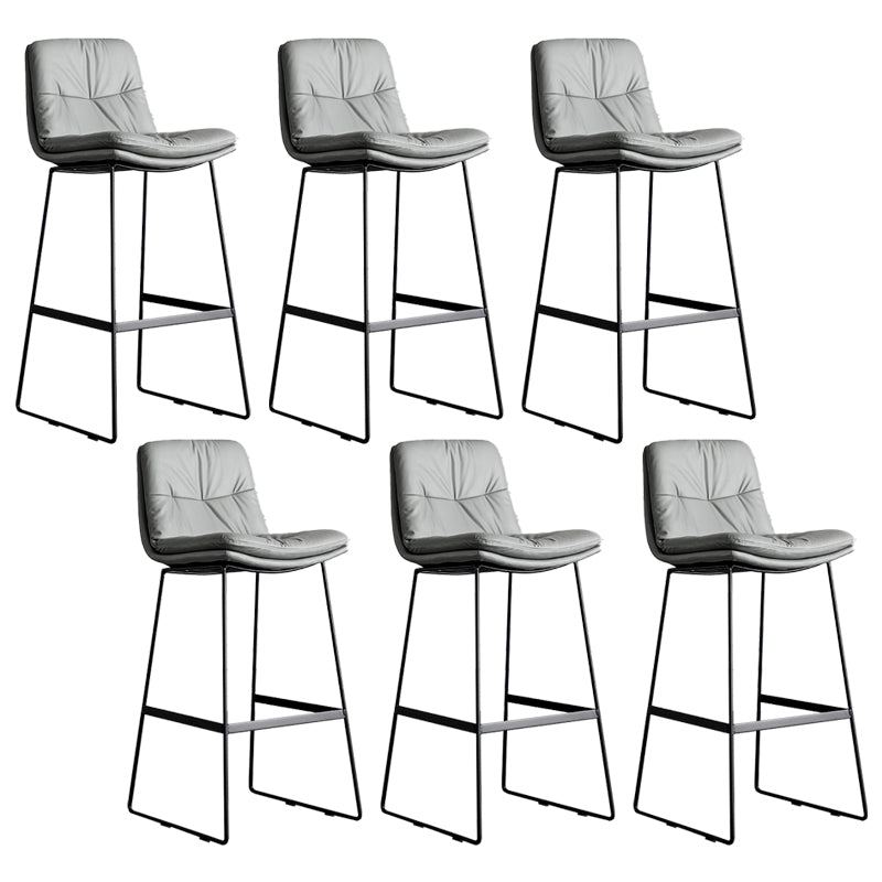Scandinavian Low Back Home Stool Matte Finish Upholstered Bar Stools