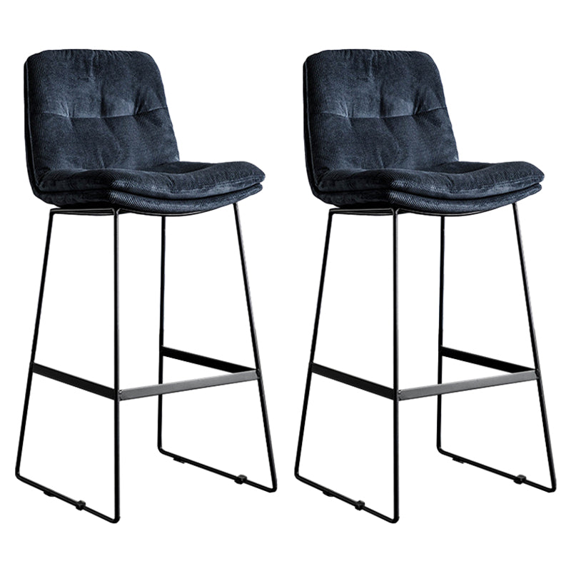 Scandinavian Low Back Home Stool Matte Finish Upholstered Bar Stools