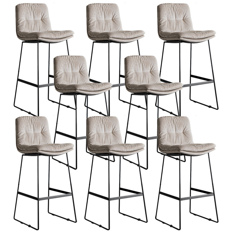 Scandinavian Low Back Home Stool Matte Finish Upholstered Bar Stools