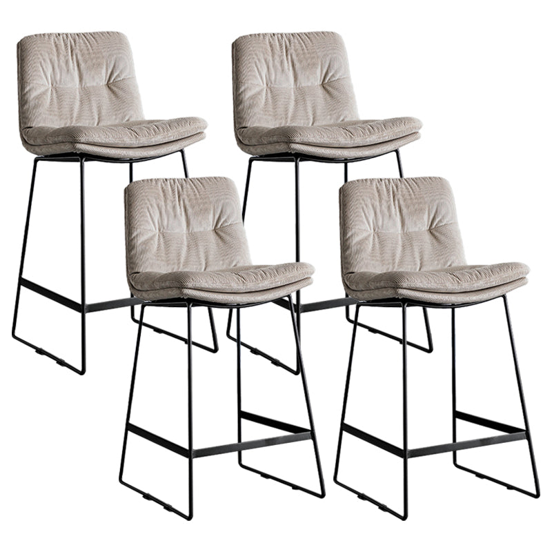 Scandinavian Low Back Home Stool Matte Finish Upholstered Bar Stools