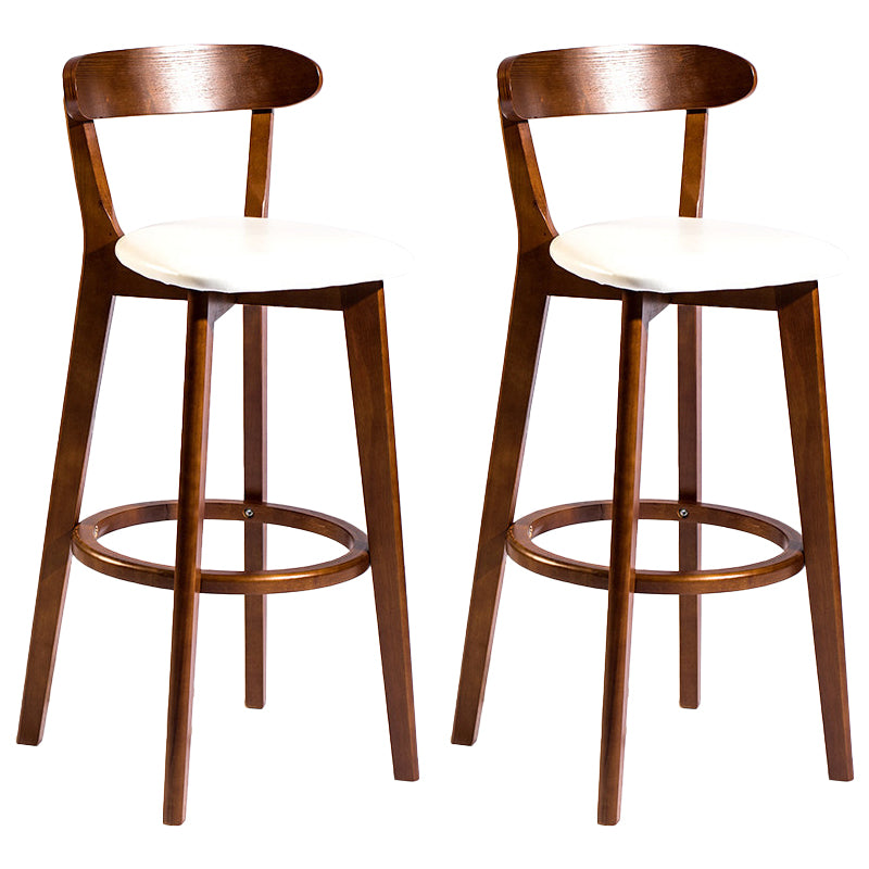 Contemporary Low Back Rubberwood Stool Matte Finish Upholstered Bar Stools