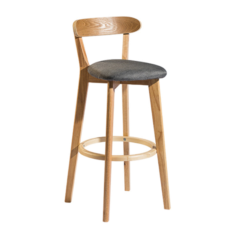 Contemporary Low Back Rubberwood Stool Matte Finish Upholstered Bar Stools