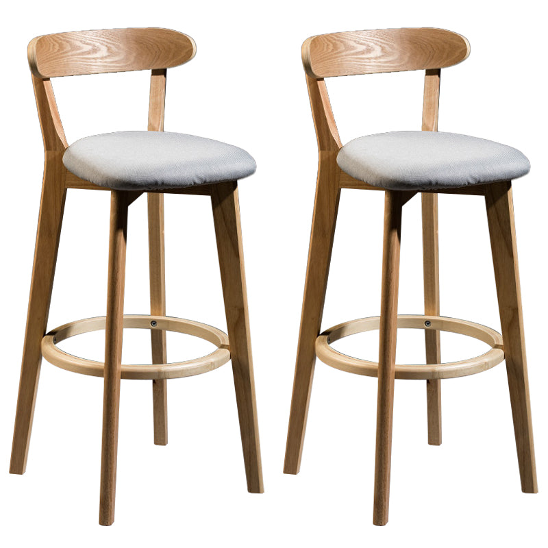 Contemporary Low Back Rubberwood Stool Matte Finish Upholstered Bar Stools