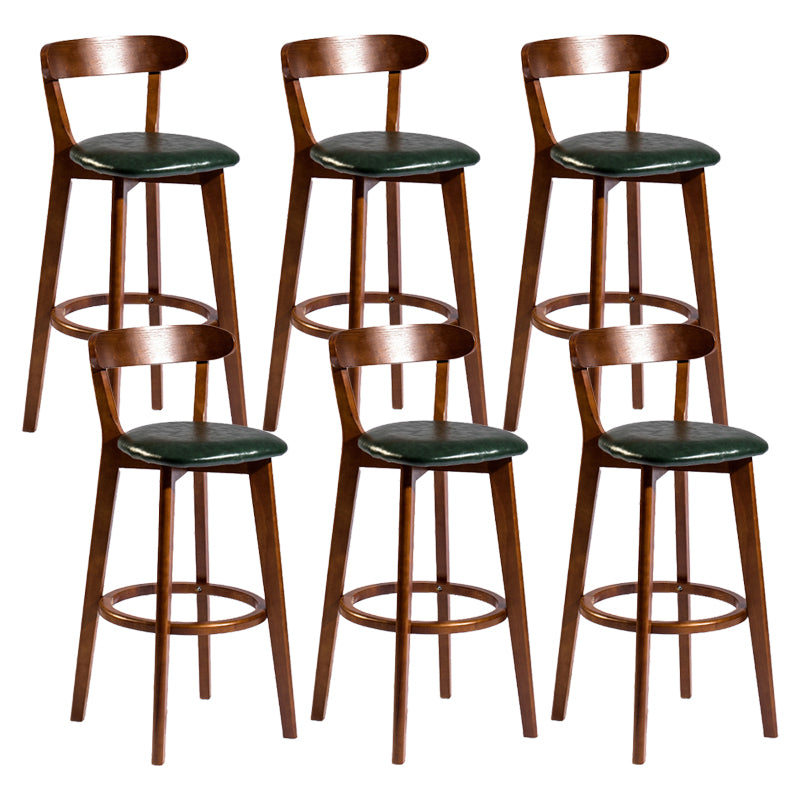 Contemporary Low Back Rubberwood Stool Matte Finish Upholstered Bar Stools