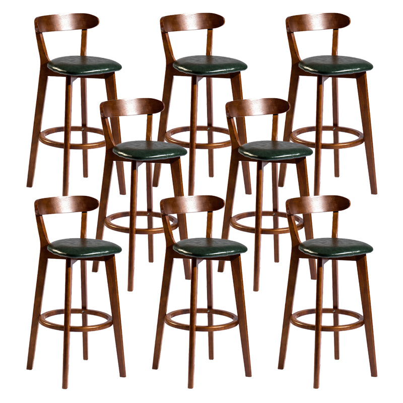 Contemporary Low Back Rubberwood Stool Matte Finish Upholstered Bar Stools
