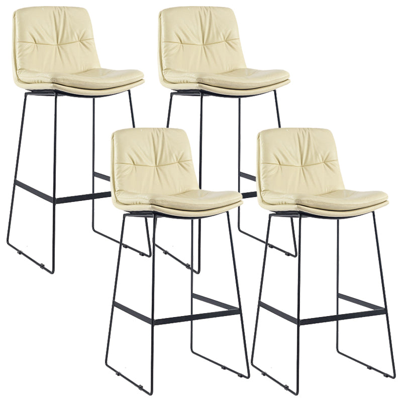Coffee Shop Low Back Scandinavian Stool Matte Finish Upholstered Bar Stools