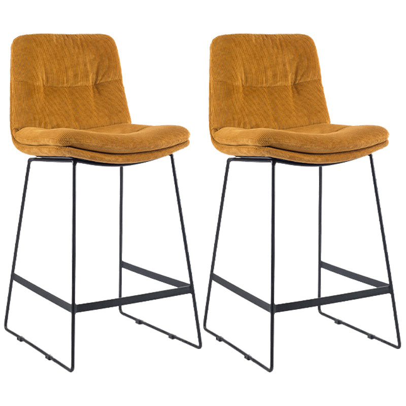 Coffee Shop Low Back Scandinavian Stool Matte Finish Upholstered Bar Stools