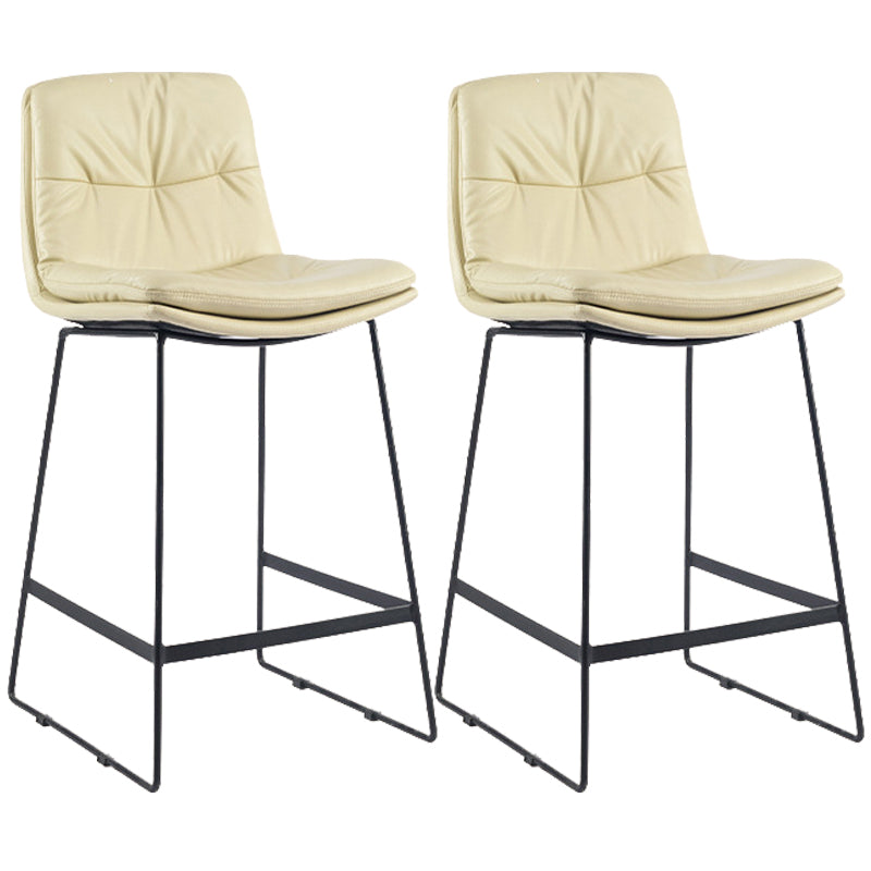 Coffee Shop Low Back Scandinavian Stool Matte Finish Upholstered Bar Stools
