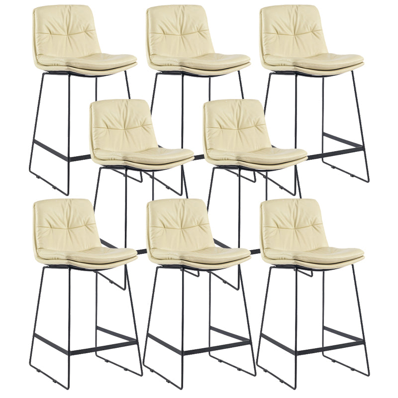 Coffee Shop Low Back Scandinavian Stool Matte Finish Upholstered Bar Stools