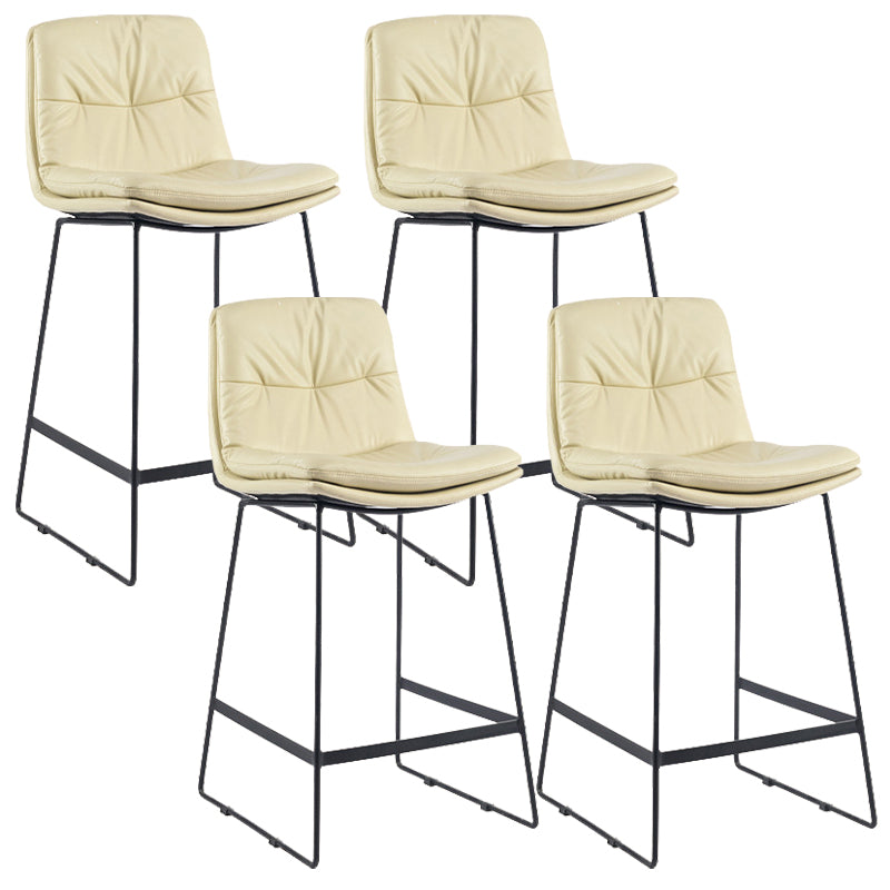 Coffee Shop Low Back Scandinavian Stool Matte Finish Upholstered Bar Stools