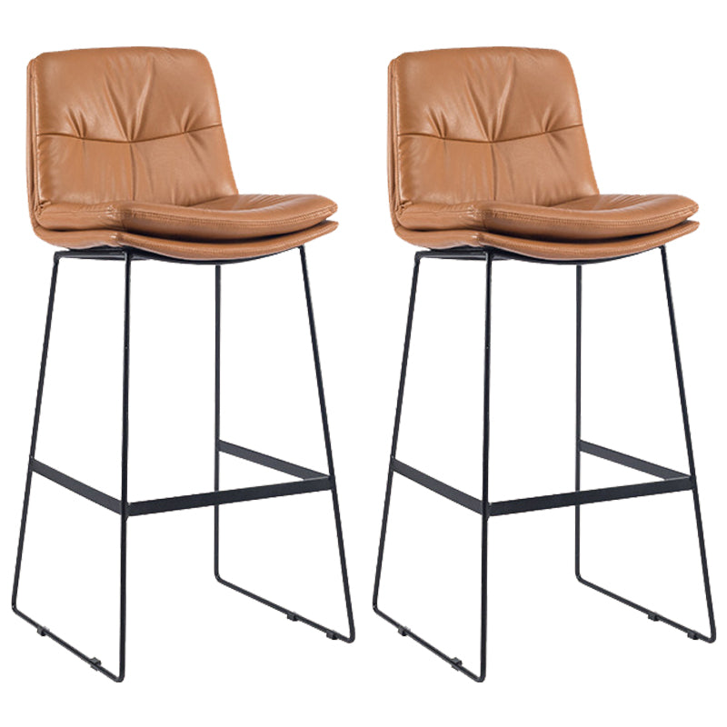 Coffee Shop Low Back Scandinavian Stool Matte Finish Upholstered Bar Stools