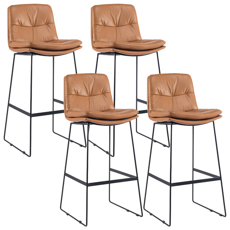 Coffee Shop Low Back Scandinavian Stool Matte Finish Upholstered Bar Stools